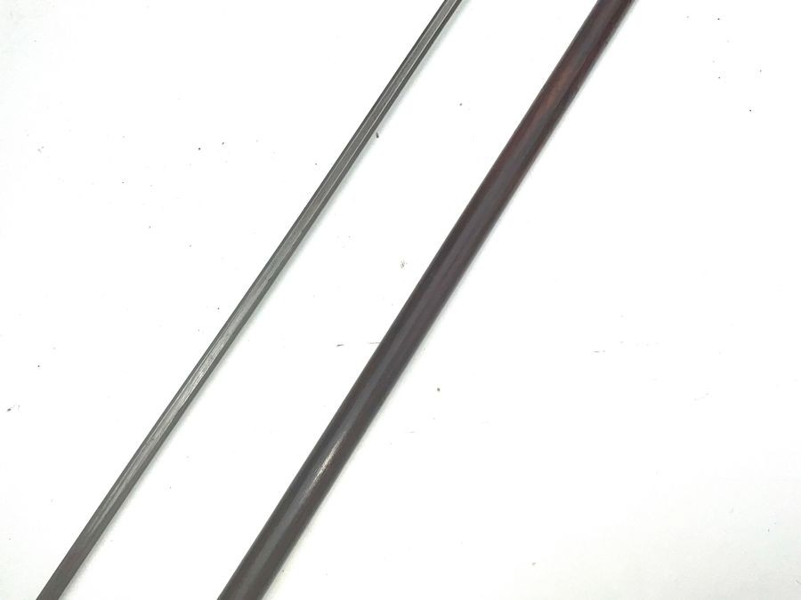 Gentleman’s Walking Stick Sword Stick With Horn Handle & Silver Collar