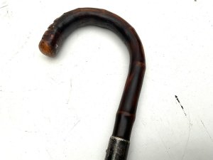 Brigg of london top london maker for that period of 1894, wood is from the bamboo family condition of which is fantastic nice root end on crooks handle, silver collar states brigg and dated for 1894, length in total 89 cm across handles length being 12 cm, sticks diameter from handle 20 mm tapering down to the ferrule 15 mm, from steel tip to top of handle being 83 cm, a must for the collection, offering free delivery reference lx17 tel: international tel: we accept online payments for all our items listed: bank transfer cash on collection personal cheques or if wishing over the phone using your debit or credit cards, also doing layby payments plan, or email giving your address details & contact number and we shall send you your items invoice to make