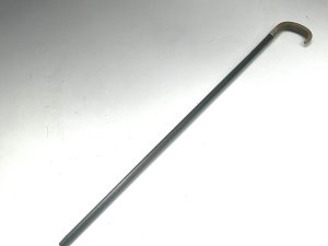 Horn Handled Gentleman’s Walking Stick Sword Stick With Silver Collar