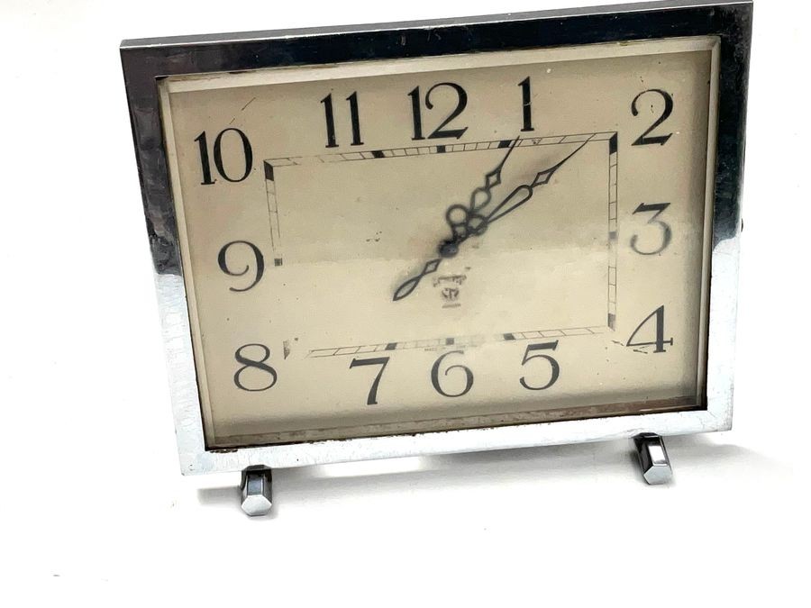 Primary image for Clock Art Deco Mantle Chrome Frame