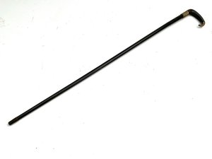 Gentleman's Horn  With 18ct Gold Plate Handle  & Ebonised Stick Sword Stick