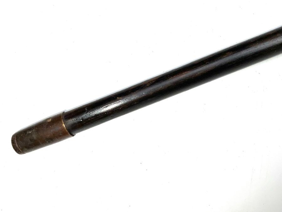 Gentleman's Horn  With 18ct Gold Plate Handle  & Ebonised Stick Sword Stick