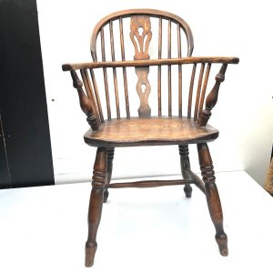 Two Low Back Windsor Armchairs