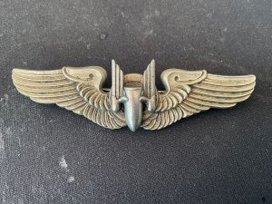 Usa Army Airforce Gunners Solid Silver Wings Badge