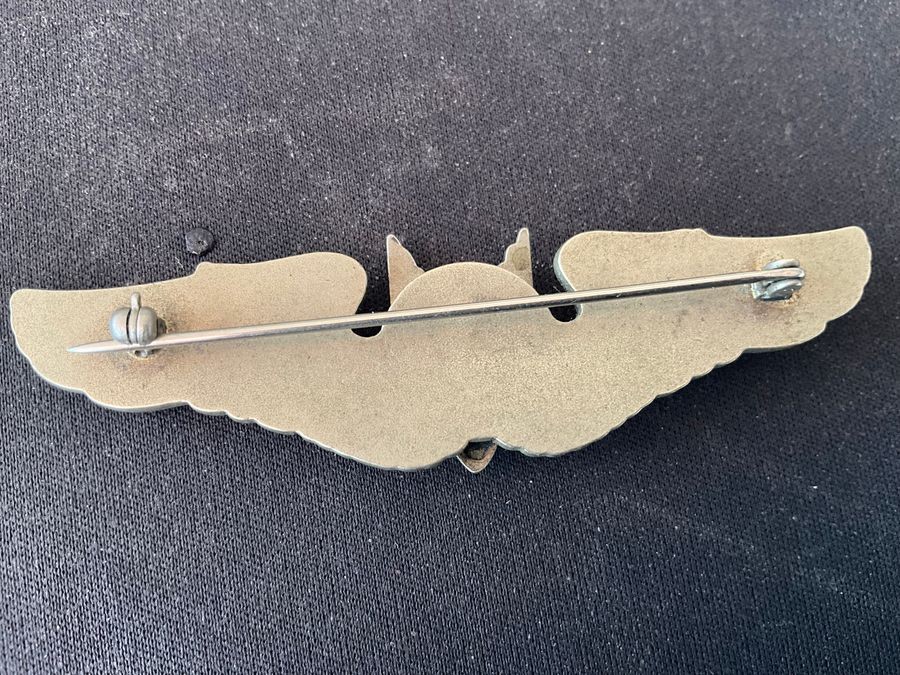 Usa Army Airforce Gunners Solid Silver Wings Badge