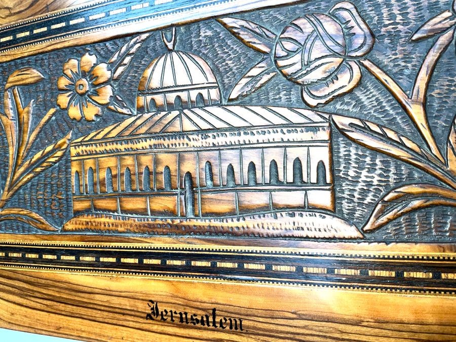Temple Mount Carved Olive Wood Writing Slope