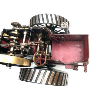 Scratch built in very good condition never run so will need boiler certificate if intending to. Looks stunning having length of 46 cm height to chimney stack 30 cm width across back wheels 21 cm,