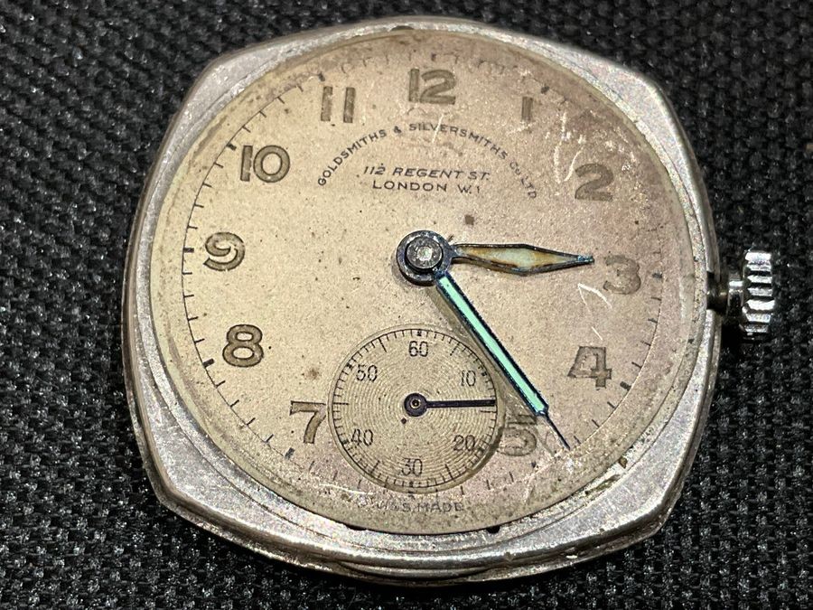Goldsmiths & Silversmiths Mans Silver Wristwatch