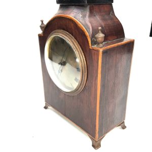 Good working order keeping excellent time 8 day duration open escapement balance, nice pagoda top mahogany with stringing case, clocks just today been cleaned and overhauled, stands 22 cm length 14 cm depth 7 cm, offering free delivery uk reference frws tel: we accept online payments for all our items listed: bank transfer cash on collection or if wishing over the phone using your debit or credit cards, also doing layby payments plan, or email giving your address details & contact number and we shall send you your items invoice to make