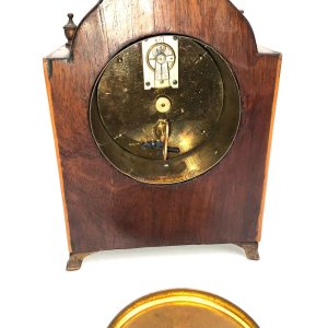 Good working order keeping excellent time 8 day duration open escapement balance, nice pagoda top mahogany with stringing case, clocks just today been cleaned and overhauled, stands 22 cm length 14 cm depth 7 cm, offering free delivery uk reference frws tel: we accept online payments for all our items listed: bank transfer cash on collection or if wishing over the phone using your debit or credit cards, also doing layby payments plan, or email giving your address details & contact number and we shall send you your items invoice to make