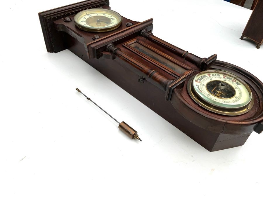 Superb Petite Wall Clock With Barometer