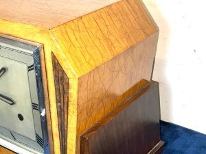 Satin wood case with mahogany and ebony sections, has a soothing crackle glaze to the satinwood, recently overhauled movement in perfect working order, the sounds tremendous when the clock strikes the quarters and finally the hour, standing 235 cm length being 330 mm depth of 178 mm comes with pendulum and key 8day duration when fully wound, offering free delivery worldwide reference dbss tel: we accept online payments for all our items listed: bank transfer cash on collection or if wishing over the phone using your debit or credit cards, also doing layby payments plan, or email giving your address details & contact number and we shall send you your items invoice to make