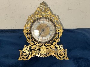 Gilted Filigree Framed Desk Clock
