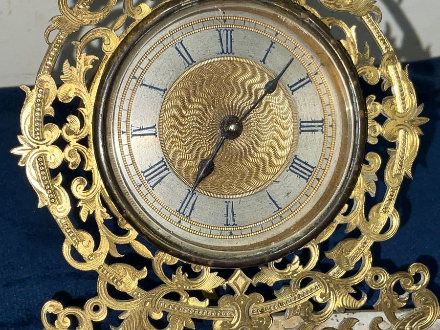Gilted Filigree Framed Desk Clock