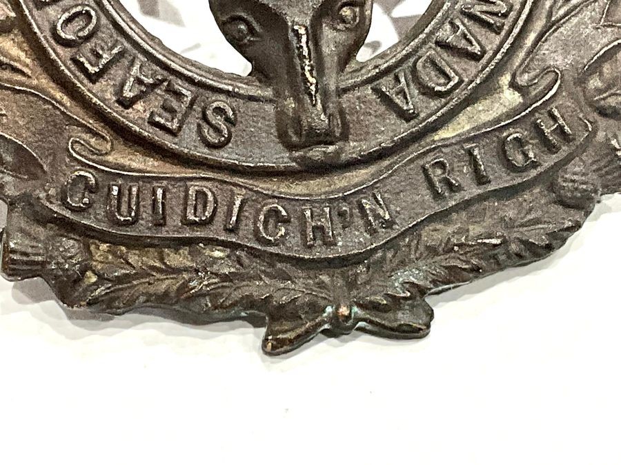 Seaforth Highlanders 17th Canadian Cap Badge
