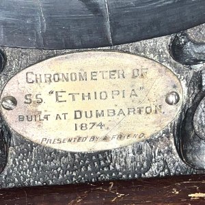 This superb timepiece was salvaged from the ship ss ethiopia then encased in a superb ebony carved case, on the plaque it states chronometer from ss ethiopia 1874 presented to a friend. The clocks in quite good condition has the odd blemish to dial, movements in very good working order as just been serviced, standing 30 cm high length of 29 cm depth being 11.5 cm, offering free delivery worldwide reference dbss tel: we accept online payments for all our items listed: bank transfer cash on collection or if wishing over the phone using your debit or credit cards, also doing layby payments plan, or email giving your address details & contact number and we shall send you your items invoice to make