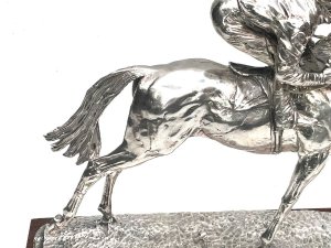 925 silver overall condition is superb depicting papyrus ridden by jockey steve donoghue length being 28 cm depth 10 cm height of 25 cm, offering free delivery worldwide reference frc tel: we accept online payments for all our items listed: bank transfer cash on collection or if wishing over the phone using your debit or credit cards, also doing layby payments plan, or email giving your address details & contact number and we shall send you your items invoice to make