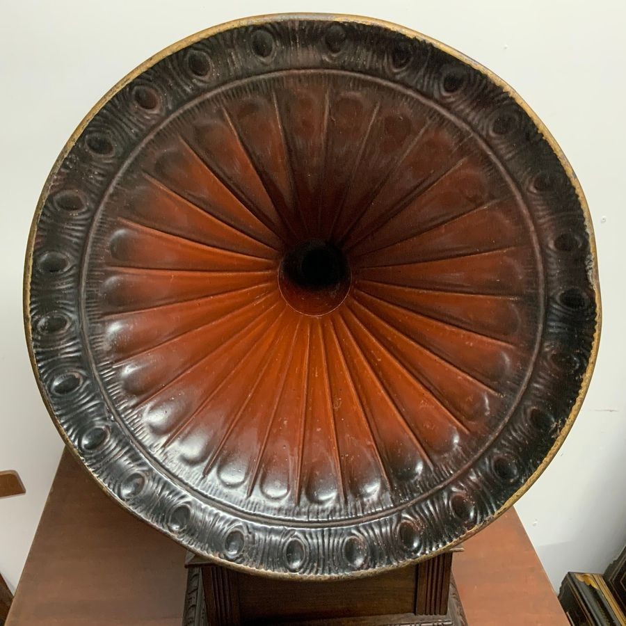 Horned Gramophone 1920’s Oak Cased