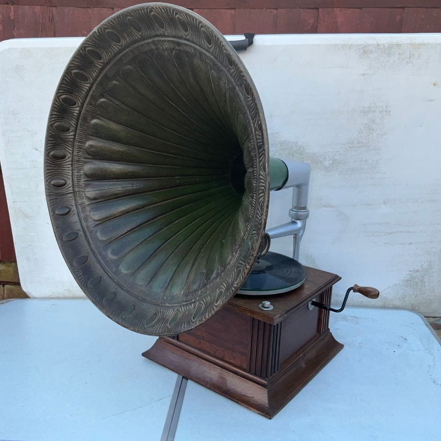 Primary image for Gramophone With Horn Oak Cased Circa 1920’s