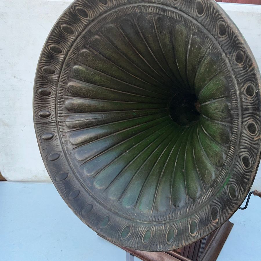 Gramophone With Horn Oak Cased Circa 1920’s