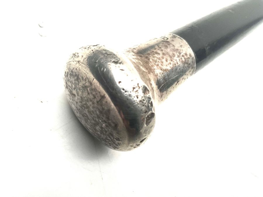 Gentleman’s Ebony Silver Top Walking Stick Sword Stick.