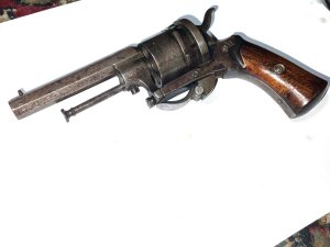 1850’s pin fire revolver 7 mm obsolete ammunition no licence required double action cocks and fires, length 18 cm height 9 cm depth of 5 cm, condition is quite good too make great addition to one’s collection, offering free delivery uk reference drc5 tel: we accept online payments for all our items listed: bank transfer cash on collection or if wishing over the phone using your debit or credit cards, also doing layby payments plan, or email giving your address details & contact number and we shall send you your items invoice to make