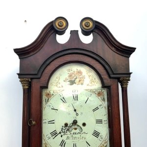 Circa 1820 oak & mahogany case standing 216 cm high width at widest 55 cm depth 25 cm movement 8 day duration will need full service and overhaul cost of which is £450 comes with weights key and pendulum, offering free delivery uk & usa, tel: we accept online payments for all our items listed: bank transfer cash on collection or if wishing over the phone using your debit or credit cards, also doing layby payments plan, or email giving your address details & contact number and we shall send you your items invoice to make