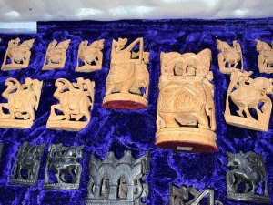 Fantastic carved ebony and sandalwood figures, comes complete and in their original box length of which is 48 cm width of 27 cm height being 7 cm. Material is faded on top, fantastic investment on this still practical commodity offering free delivery worldwide reference swr. Tel: we accept online payments for all our items listed: bank transfer cash on collection or if wishing over the phone using your debit or credit cards, also doing layby payments plan, or email giving your address details & contact number and we shall send you your items invoice to make