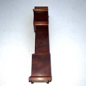 Miniature clock, mahogany with shell inlays having an 8 day mechanical movement that’s in perfect working order, the case is in excellent condition, consider one of the very best, standing 55 cm high width at widest 15 cm depth being 11 cm comes with key, offering free delivery worldwide reference frs tel: we accept online payments for all our items listed: bank transfer cash on collection or if wishing over the phone using your debit or credit cards, also doing layby payments plan, or email giving your address details & contact number and we shall send you your items invoice to make