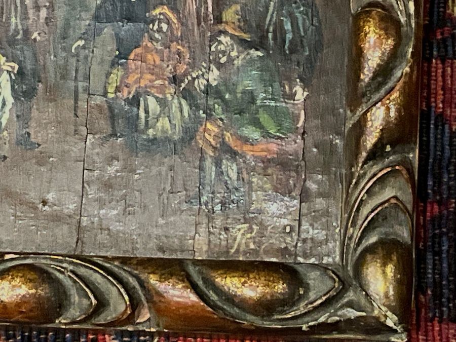 Dutch 18th Century Painting On Oak Panel