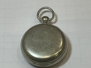 American movement in good working order cases condition good too, dial has odd blemishes but still looks good recent clean and overhaul diameter of the watch is 5.5 cm height 2 cm,