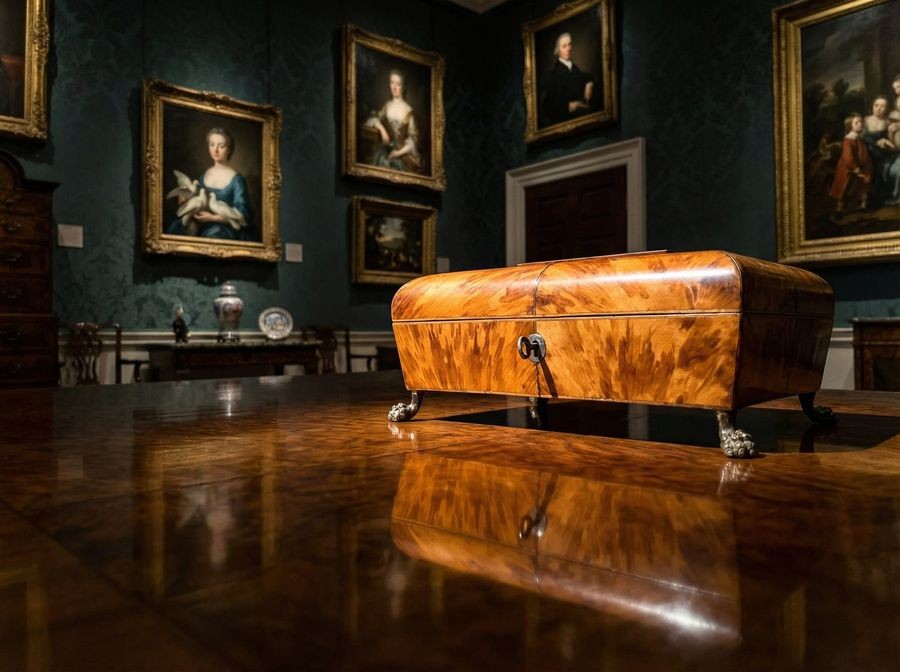 Primary image for Tortoise Shell Ladies Table Top Sewing Box