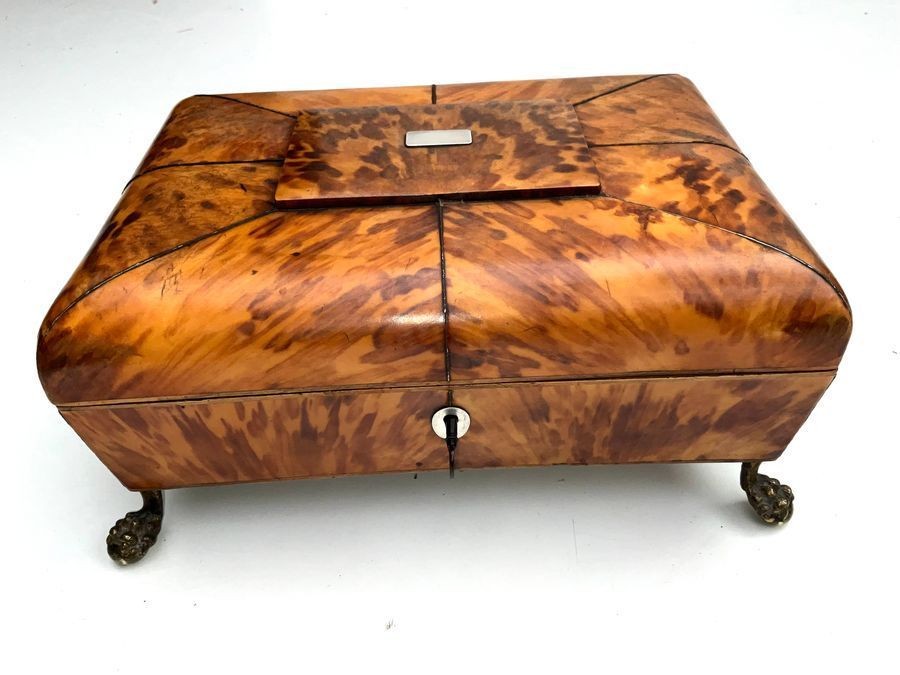 Tortoise Shell Ladies Table Top Sewing Box