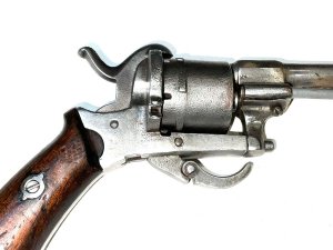 1850’s belgium 7 mm 6 shot revolver cartridge obsolete no licence required cocks and fires new springs fitted, in reasonable condition, offering free uk delivery reference drc8.