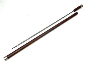 Captain j c mcleod monorail fife hallmarked silver top for birmingham 1900's the sticks a robust malacca length being 96 cm tops diameter of 4 cm sticks diameter from tops 3 cm tapering down to ferule 2.5 cm, from steels tip to top of handle being 91 cm,