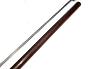 Captain j c mcleod monorail fife hallmarked silver top for birmingham 1900's the sticks a robust malacca length being 96 cm tops diameter of 4 cm sticks diameter from tops 3 cm tapering down to ferule 2.5 cm, from steels tip to top of handle being 91 cm,