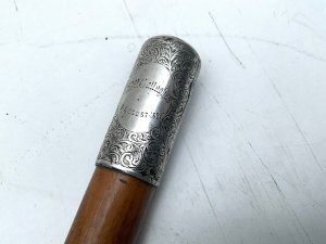 Silver handles dated and hallmarked on cartouche for london 1891 the stick itself being malacca. The high tension blades very clean and all fittings firm and solid, length in total being 90 cm diameter of handle at top 3 cm sticks diameter from tops 3 cm tapering down to the ferrule 2.5 cm, from the steel tip to the top of the handle is 85 cm, offering free delivery reference dbs4 tel: we accept online payments for all our items listed: bank transfer cash on collection or if wishing over the phone using your debit or credit cards, also doing layby payments plan, or email giving your address details & contact number and we shall send you your items invoice to make