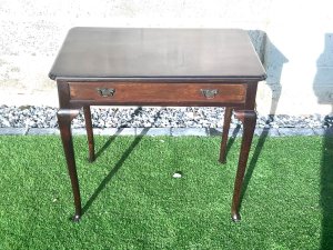 Nice quality side table heavy cuban mahogany top on 4 slender pad foot legs, in its right settings will look the part length 78 cm height 70 cm depth being 50 cm, offering free uk delivery reference dmels. Tel: we accept online payments for all our items listed: bank transfer cash on collection or if wishing over the phone using your debit or credit cards, also doing layby payments plan, or email giving your address details & contact number and we shall send you your items invoice to make