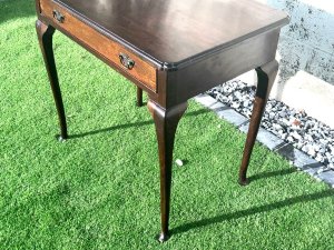 Nice quality side table heavy cuban mahogany top on 4 slender pad foot legs, in its right settings will look the part length 78 cm height 70 cm depth being 50 cm, offering free uk delivery reference dmels. Tel: we accept online payments for all our items listed: bank transfer cash on collection or if wishing over the phone using your debit or credit cards, also doing layby payments plan, or email giving your address details & contact number and we shall send you your items invoice to make