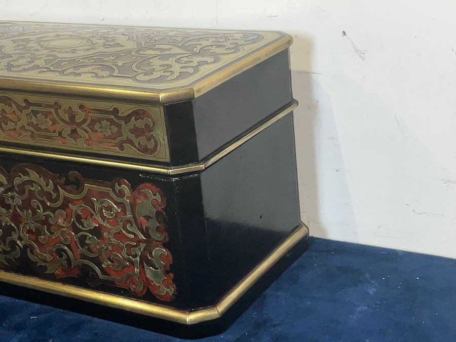 Antique French Tortoise Shell Tea Caddy Box - Key - Inner Cannisters - Sugar Dish 1820