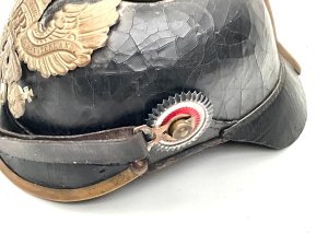 Early war helmet, showing wear but still complete and looking great, medium sized height to pinnacle 23 cm width of 18 cm depth being 24 cm offering free uk delivery reference bbs tel: we accept online payments for all our items listed: bank transfer cash on collection or if wishing over the phone using your debit or credit cards, also doing layby payments plan, or email giving your address details & contact number and we shall send you your items invoice to make