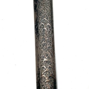 Bone carved grip silver scabbard blade is remarkable, overall conditions good though showing some wear, this is an important item from indonesia owned by an important family length in total being 49cm width across guards 19cm depth of 6cm at top of the bones grip. We accept online payments for all our items listed: bank transfer cash on collection or if wishing over the phone using your debit or credit cards, also doing lay-by payments plan, or email giving your address details and contact number and we shall send you your items invoice to make payment with your card