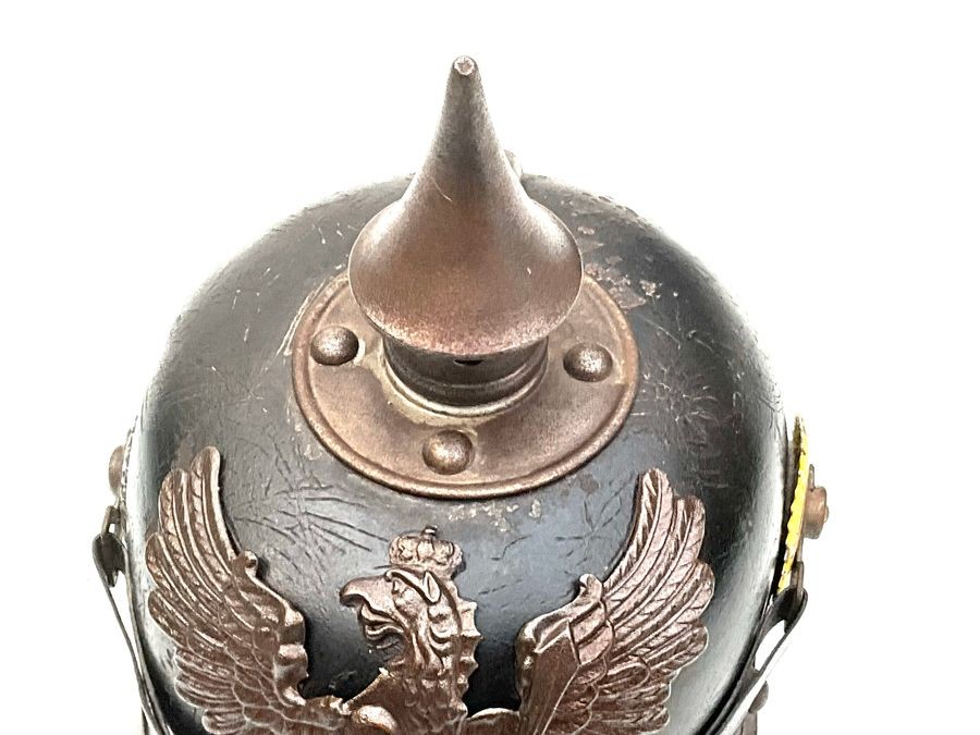 Ww I German Leather Pickelhaube Helmet