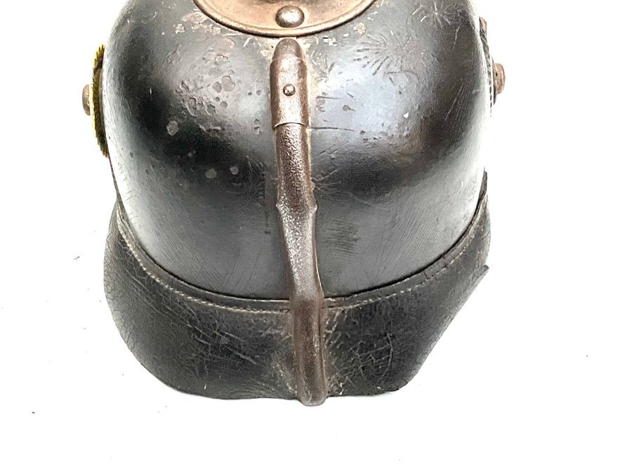 Ww I German Leather Pickelhaube Helmet