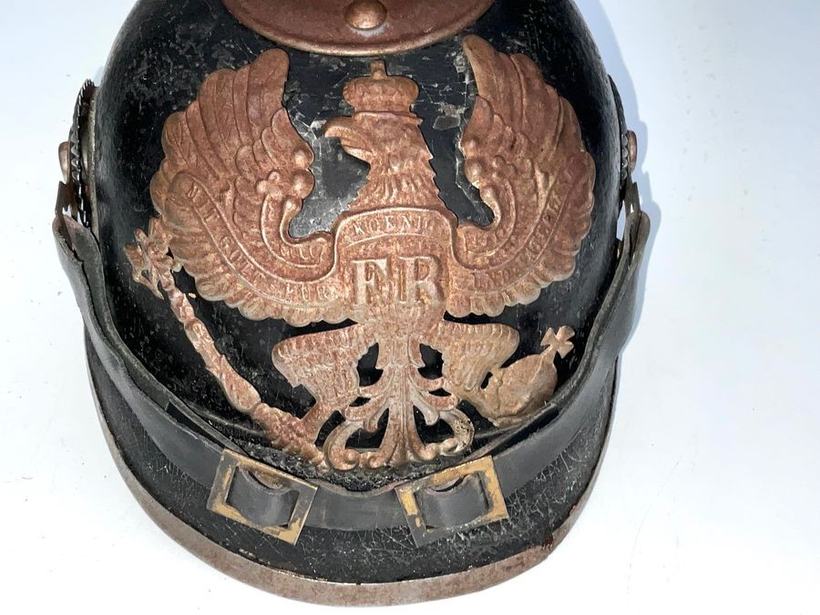 Ww I German Leather Pickelhaube Helmet