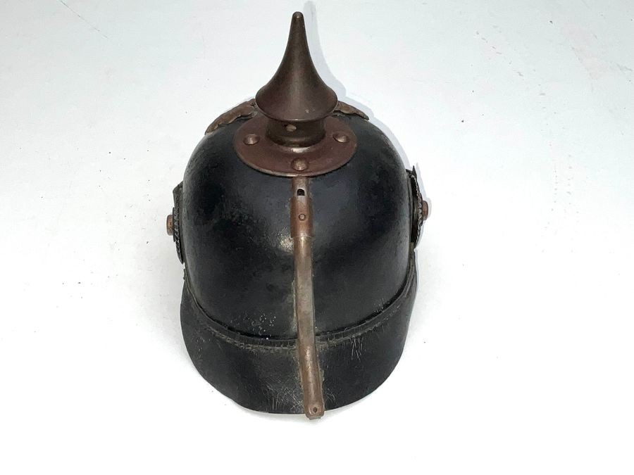Ww I German Leather Pickelhaube Helmet