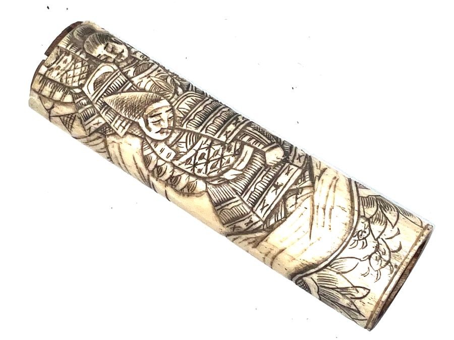Primary image for Tsuka Japanese Carved Bone Tanto Handle.