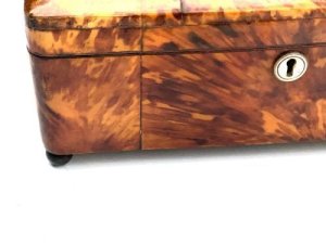 Georgian large box, overall conditions very good, superbly fitted out, this is a very superior made box large in size length being 31 cm depth of 20 cm height being 12 cm, at moment no key for lock, i will try to locate a suitable one,