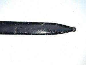 In good condition rare makers and very low serial numbers, total length of 52 cm across guards 7.5 cm depth being 2.5 cm,