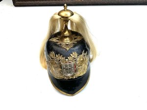 Superb helmet has officers name written inside, missing chin strap and side clip otherwise a wonderful helmet, ideal display, high ranking officer would have worn this, stands 30 cm high length 18 cm depth being 29 cm, offering free delivery worldwide reference bbs tel: we accept online payments for all our items listed: bank transfer cash on collection or if wishing over the phone using your debit or credit cards, also doing layby payments plan, or email giving your address details & contact number and we shall send you your items invoice to make